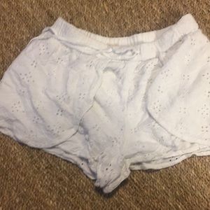 Hollister white eye-lit shorts
